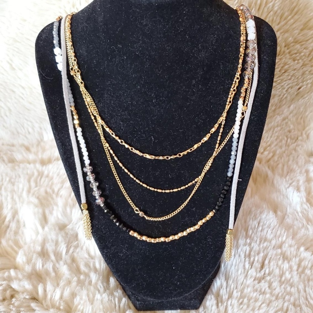 Free Press drawing beaded necklace